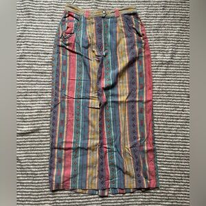 Vintage Multicolor Striped Western Skirt